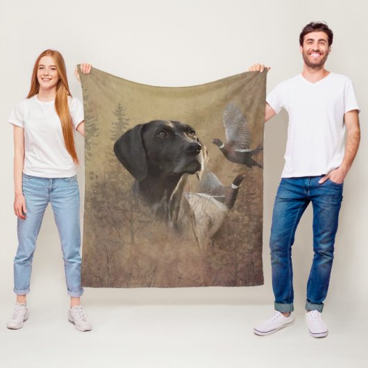ドイツ語ポインタ、ドイツ語Kurzhaar Tapes フリースブランケット (インサイチュ)