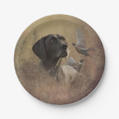 ドイツ語ポインタ、ドイツ語Kurzhaar Tapes ペーパープレート (正面)