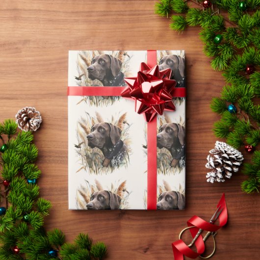 ドイツ語ポインタ ラッピングペーパー (クリスマスギフト)