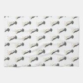 ドイツ語ポインタ（白黒） キッチンタオル (横)