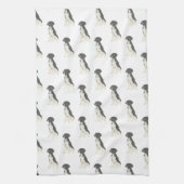 ドイツ語ポインタ（白黒） キッチンタオル (縦)