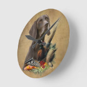 ドイツ語ポインタGSP ラウンド壁時計 (傾斜)