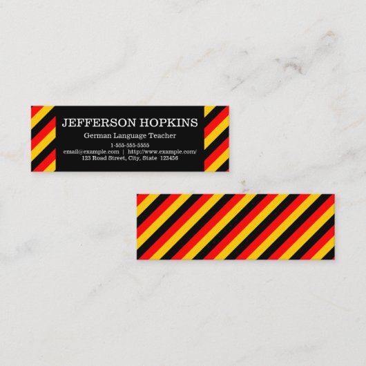 ドイツ語先生名刺 スキニー名刺 (正面/裏面)