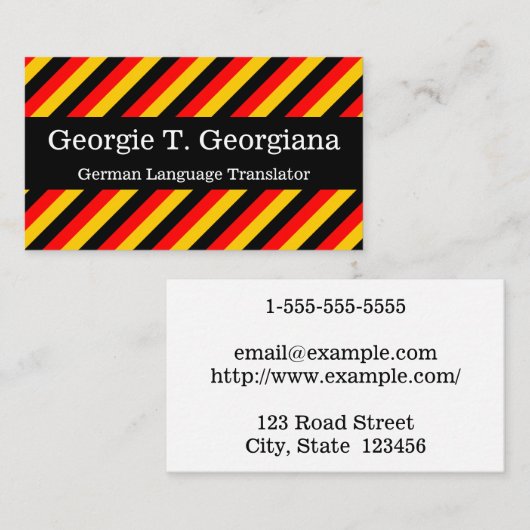 ドイツ語翻訳ビジネスカード 名刺 (正面/裏面)