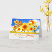ドイツ語誕生日とDaffodilガーデン蝶 カード (黄色い花)