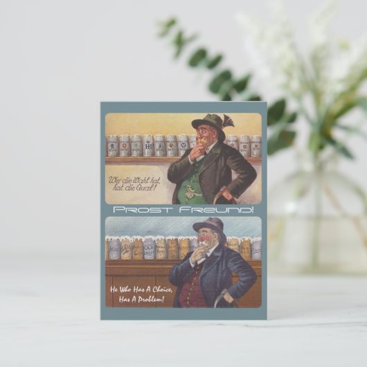 ドイツ語諺オクトーバーフェストトーストポストカード ポストカード (スタンド正面)
