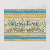 ドイツ語、じめじめしたVielenのありがとう ポストカード (正面)