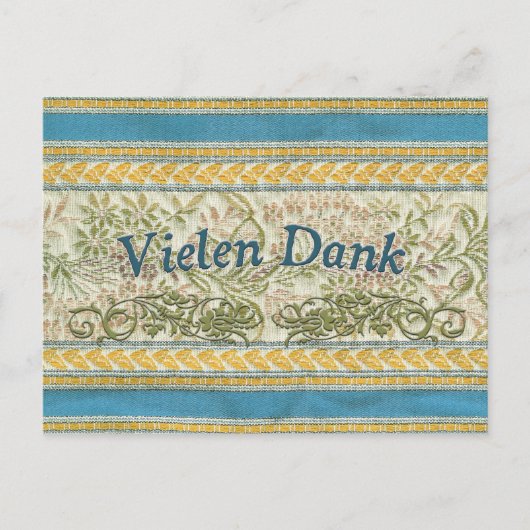 ドイツ語、じめじめしたVielenのありがとう ポストカード (正面)