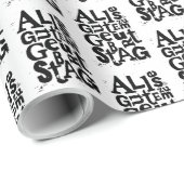 ドイツ語"ハッピーバースデー"リノプリントラッピング紙 ラッピングペーパー (ロールコーナー)