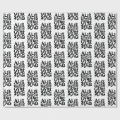 ドイツ語"ハッピーバースデー"リノプリントラッピング紙 ラッピングペーパー (フラット)