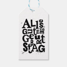 ドイツ語"ハッピーバースデー"リノプリント ギフトタグ