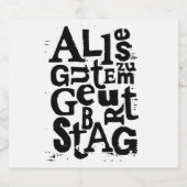 ドイツ語"ハッピーバースデー"リノプリント ビールラベル (シングルラベル)