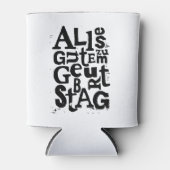 ドイツ語"ハッピーバースデー"リノプリント 缶クーラー (正面)