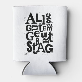 ドイツ語"ハッピーバースデー"リノプリント 缶クーラー