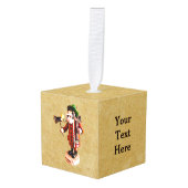 ドイツ語「喫煙者」 キューブオーナメント (正面アングル)