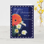 ドイツ語: 幸せな第40/第50…誕生日 カード (黄色い花)