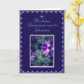 ドイツ語: 幸せな第60誕生日 カード (黄色い花)