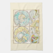 ドイツ語 – 極地図 キッチンタオル (縦)