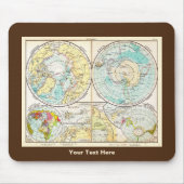 ドイツ語 – 極地図 マウスパッド (正面)