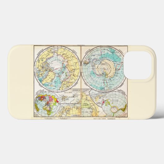 ドイツ語 – 極地図 Case-Mate iPhoneケース (裏面 (横))