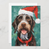 ドイツ語 – 金髪 – ポインタークリスマスブラシ絵画の シーズンカード (正面/裏面)