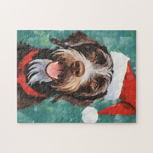 ドイツ語 – 金髪 – ポインタークリスマスブラシ絵画の ジグソーパズル (横)