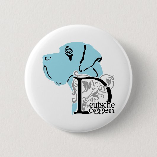 ドイツ語： Dogge 缶バッジ (正面)