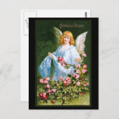 ドイツ語「Frohliche Ostern」ヴィンテージ ポストカード (正面/裏面)