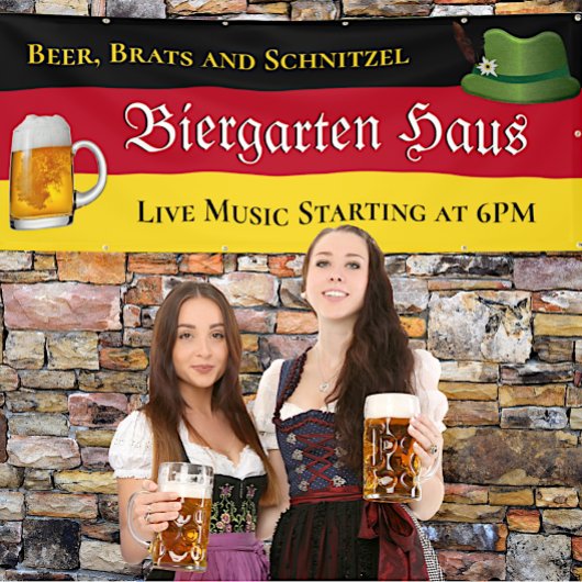 ドイツ語Biergarten 3ビジネスのプロモーションのバナー 横断幕