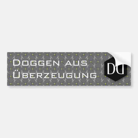 ドイツ語Dogge DD識別子 バンパーステッカー (正面)