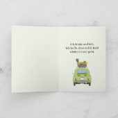 ドイツ語Get well greenレトロFiat 500 カード (内部)