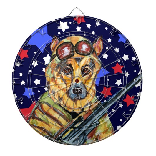 ドイツ軍のシェパード犬 ダーツボード (正面)