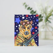 ドイツ軍のシェパード犬 ポストカード (スタンド正面)