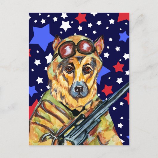 ドイツ軍のシェパード犬 ポストカード (正面)