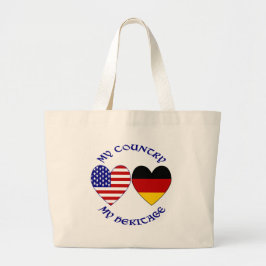 ドイツ連邦国旗のハート国伝統 ラージトートバッグ