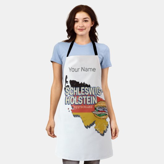 ドイツ連邦州地図 エプロン (着用した状態)