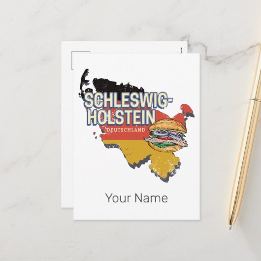 ドイツ連邦州地図 シーズンポストカード (正面/裏面インサイチュ)