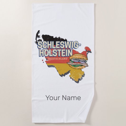 ドイツ連邦州地図 ビーチタオル (正面)