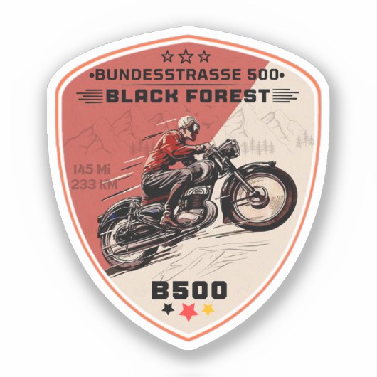 ドイツ連邦道路500号線 黒い森のドイツ道 B500 シール (正面)