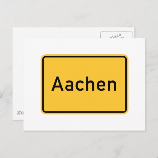 ドイツ道路標識アーヘン ポストカード (正面/裏面)
