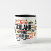 ドイツ都市単語の雲 マグカップ (中央)