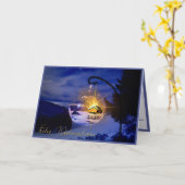 ドイツ風クリスマスカードをカスタマイズ「フローエ ヴァイナハテン」 カード (黄色い花)