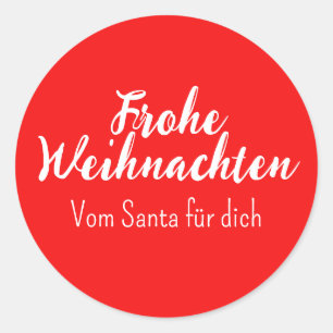ドイツ風クリスマスカード Frohe Weihnachten ラウンドシール