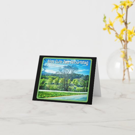 ドイツ風誕生日 カード (黄色い花)