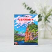 ドイツ飛んでいるへ、レーヌ川の城、ヴィンテージ ポストカード (スタンド正面)