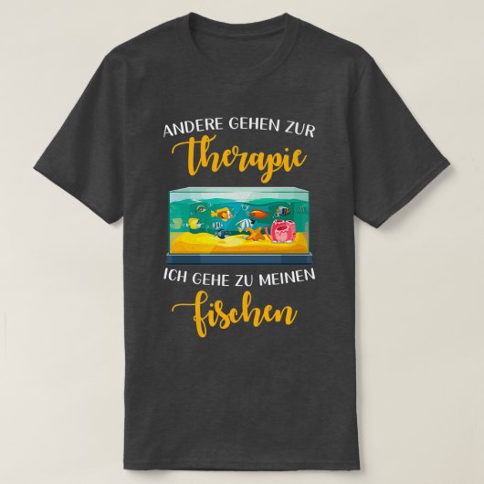 ドイツ魚水族館ドイツことわざ おもしろい Tシャツ (デザイン正面)
