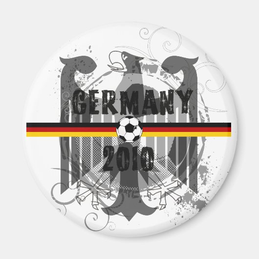 ドイツ2010年ドイツ国旗のイーグルサッカーの贈り物 マグネット (正面)