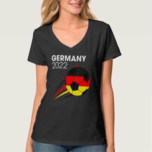 ドイツ2022サッカーチームドイツ国旗の男の子 Tシャツ (正面)