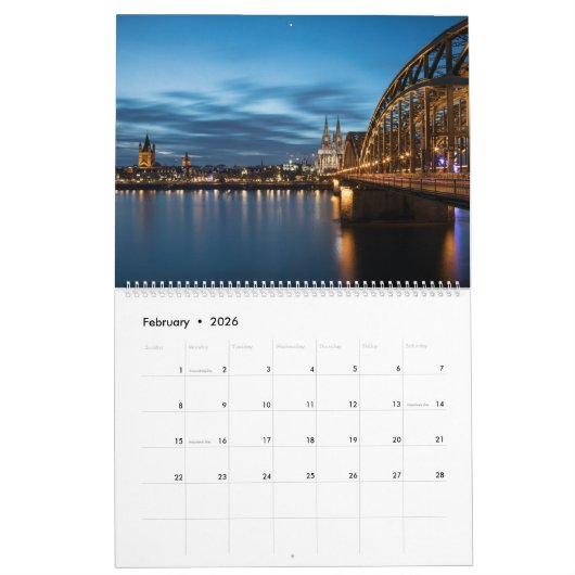 ドイツ2026 カレンダー (2月 2026)