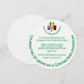 ドイツ アイルランド アメリカ 国旗 シャムロック カスタマイズ丸型 招待状 (正面/裏面)